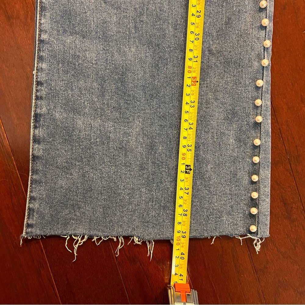 VBRT Pearl Stud Wide Leg Jeans – High Rise – Size 7/27 stretchy medium wash - Picture 6 of 8